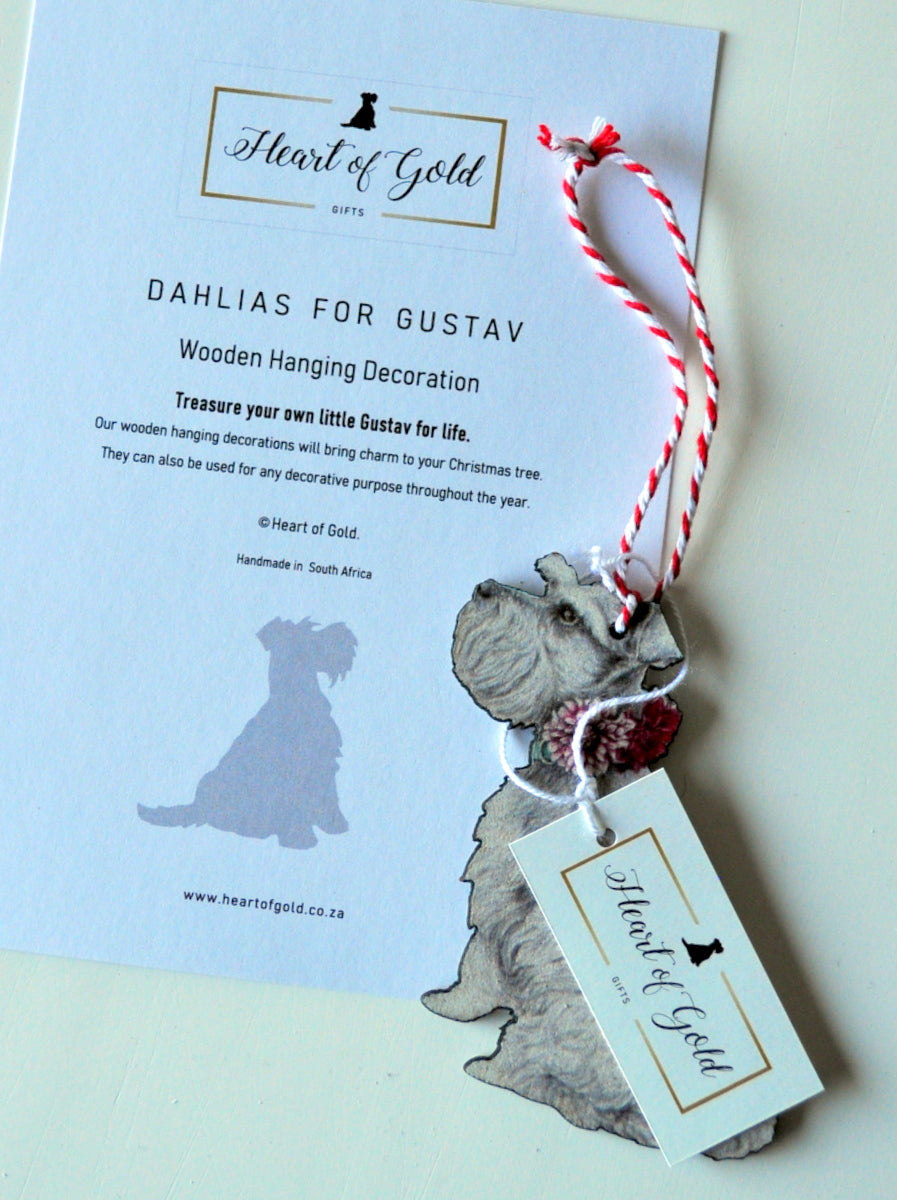 "Dahlias for Gustav" Wooden Hanging Decoration
