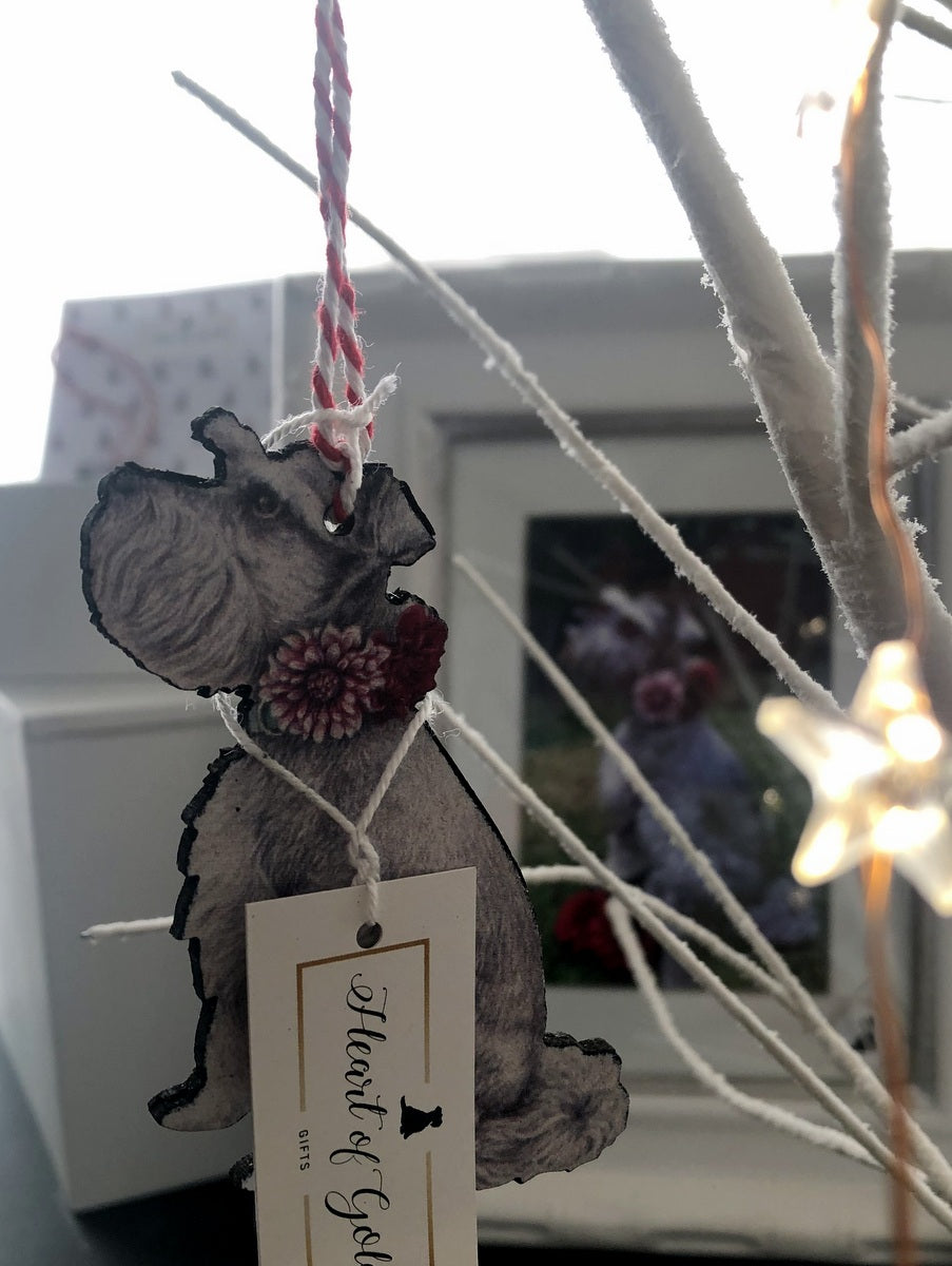 "Dahlias for Gustav" Wooden Hanging Decoration